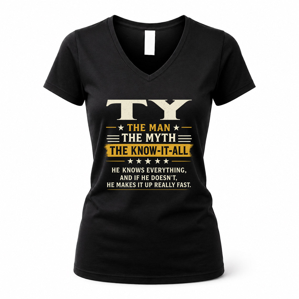 TY TM90-K04-125 - NAME Legendary Know-It-All Personalized Funny Shirt