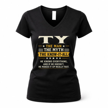 TY TM90-K04-125 - NAME Legendary Know-It-All Personalized Funny Shirt