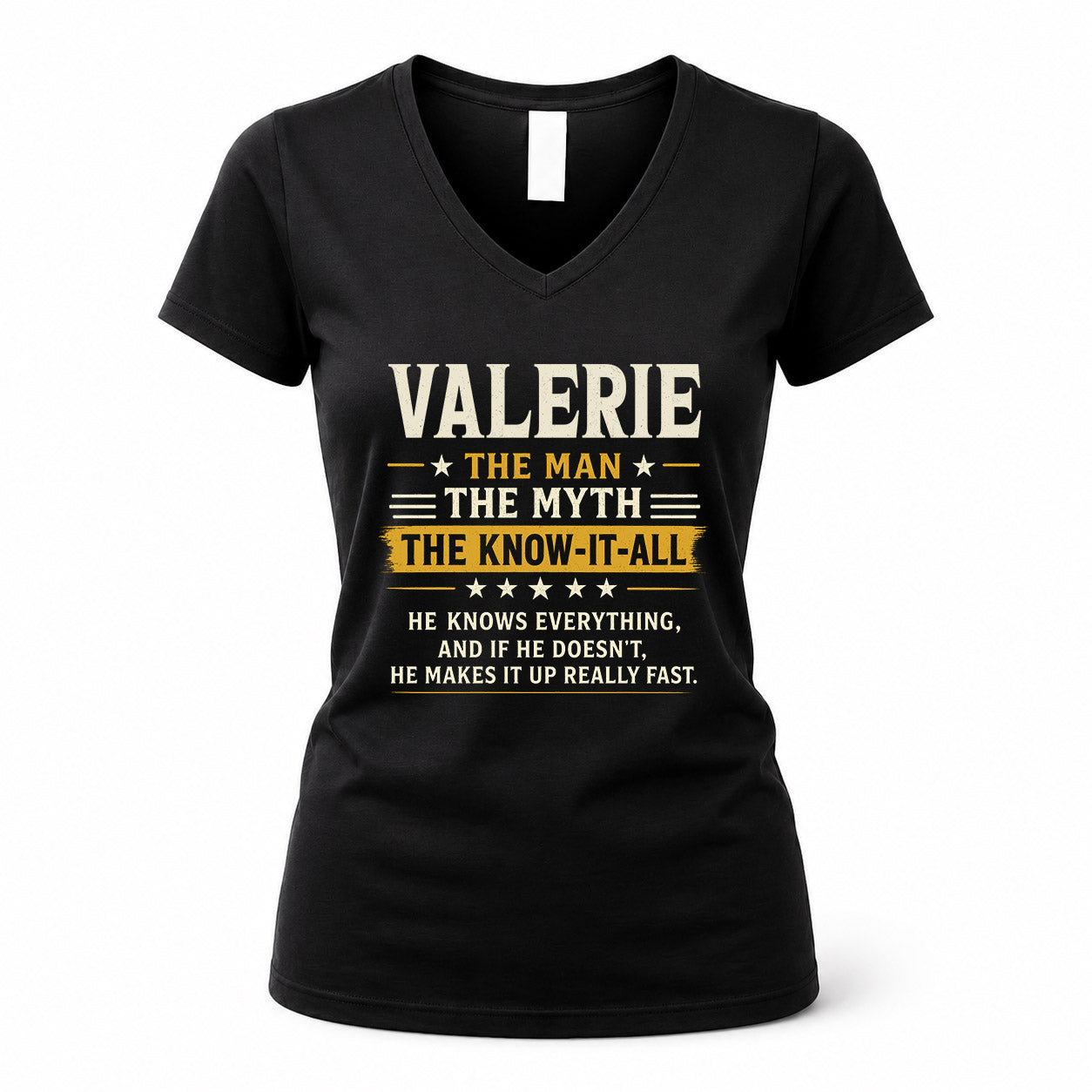 VALERIE TM90-K04-125 - NAME Legendary Know-It-All Personalized Funny Shirt