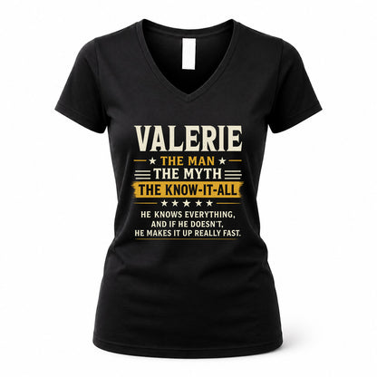 VALERIE TM90-K04-125 - NAME Legendary Know-It-All Personalized Funny Shirt