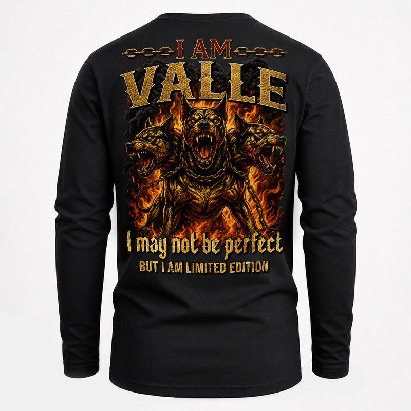 VALLE MP88-F2-168–Personalized Bold Quote Apparel “I Am NAME I May Not Be Perfect But I Am Limited Edition