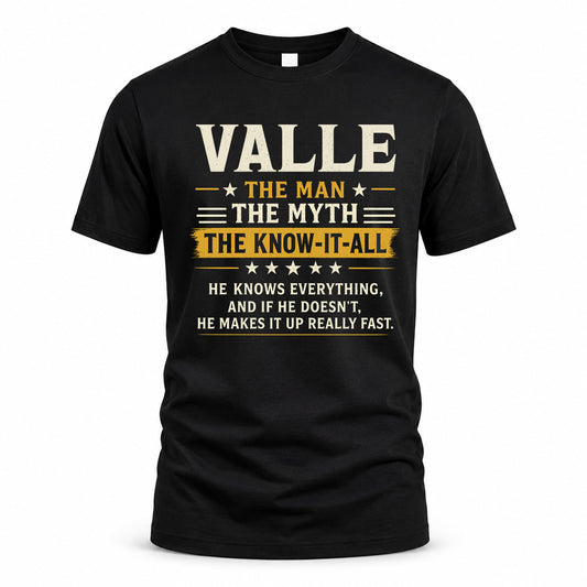 VALLE TM90-K04-125 - NAME Legendary Know-It-All Personalized Funny Shirt