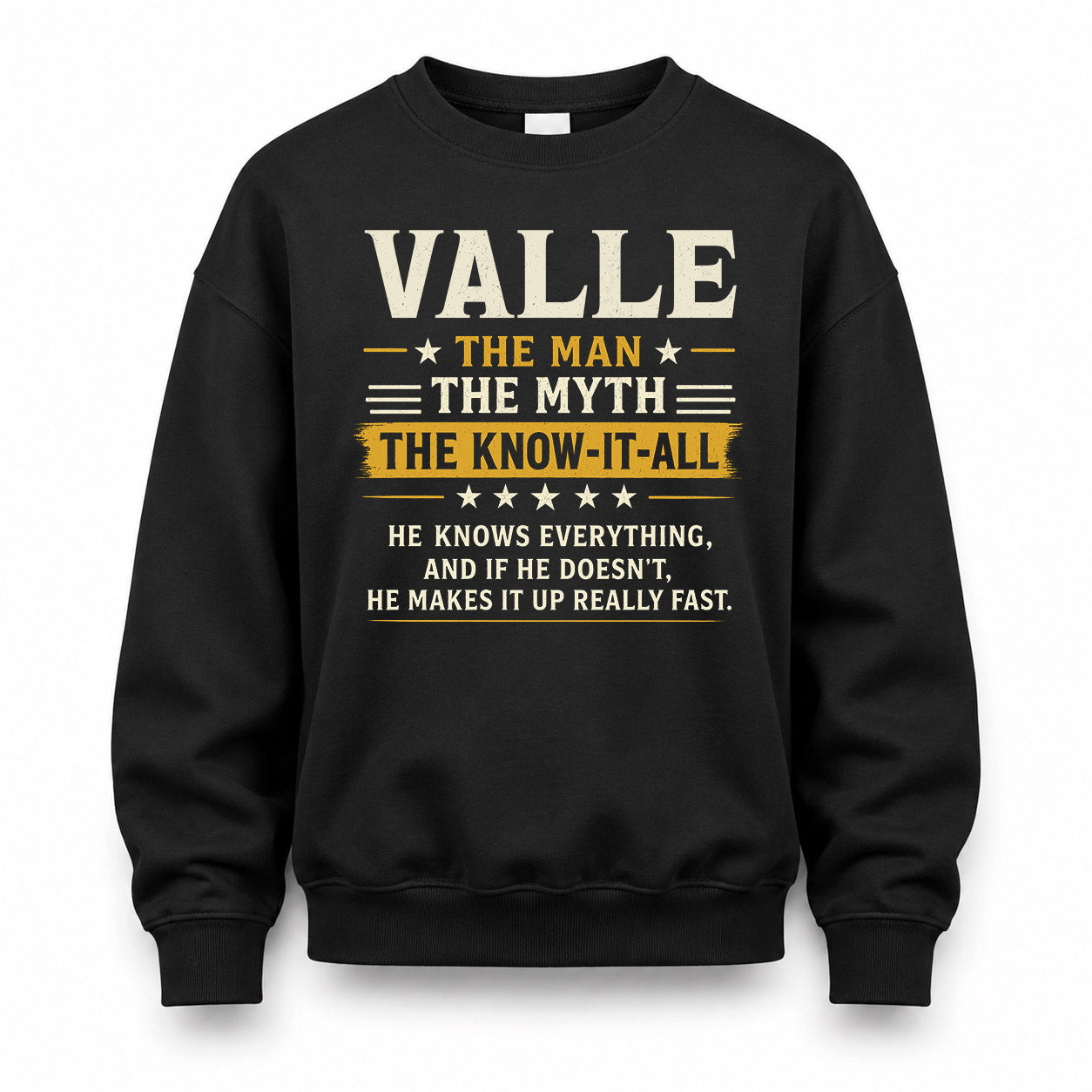 VALLE TM90-K04-125 - NAME Legendary Know-It-All Personalized Funny Shirt