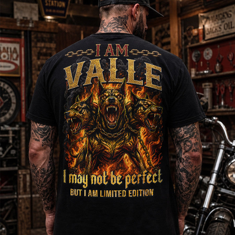 VALLE MP88-F2-168–Personalized Bold Quote Apparel “I Am NAME I May Not Be Perfect But I Am Limited Edition