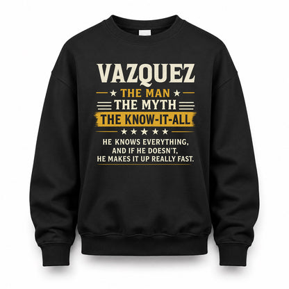 VAZQUEZ TM90-K04-125 - NAME Legendary Know-It-All Personalized Funny Shirt