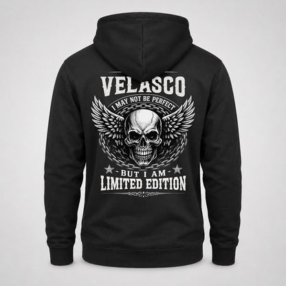 VELASCO P01-K24-229 – Personalized Skull Graphic Apparel “I Am NAME I May Not Be Perfect But I Am Limited Edition”