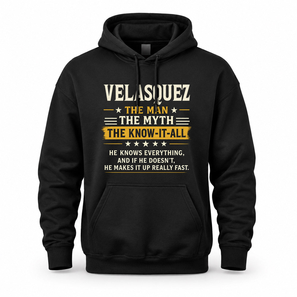 VELASQUEZ TM90-K04-125 - NAME Legendary Know-It-All Personalized Funny Shirt
