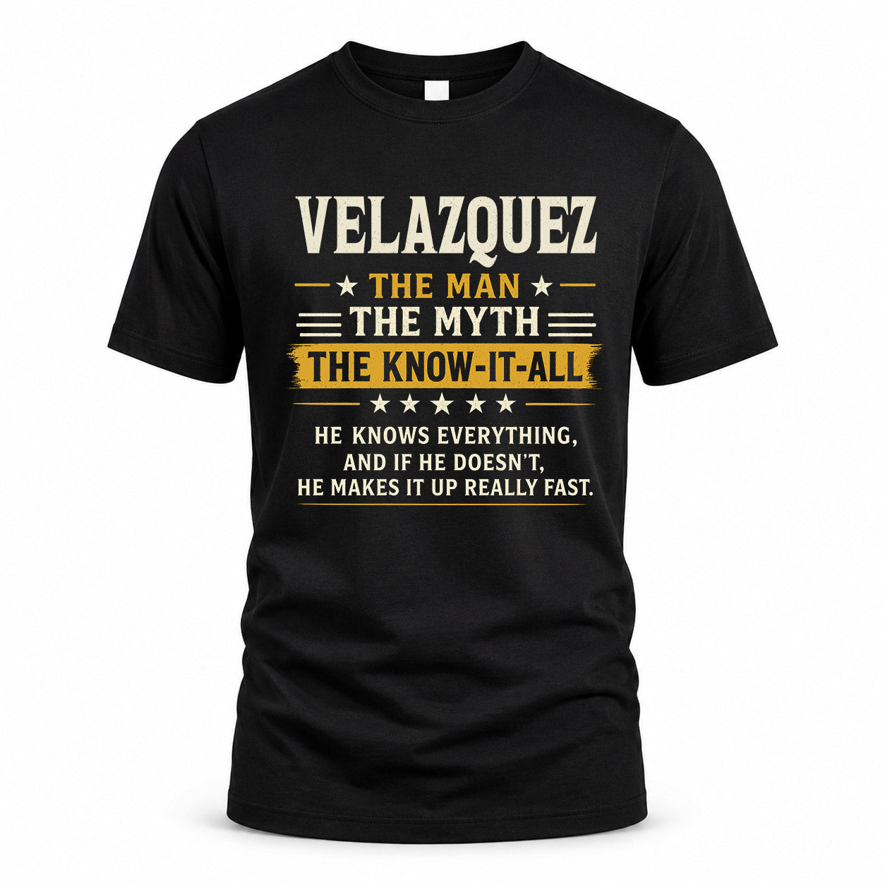 VELAZQUEZ TM90-K04-125 - NAME Legendary Know-It-All Personalized Funny Shirt