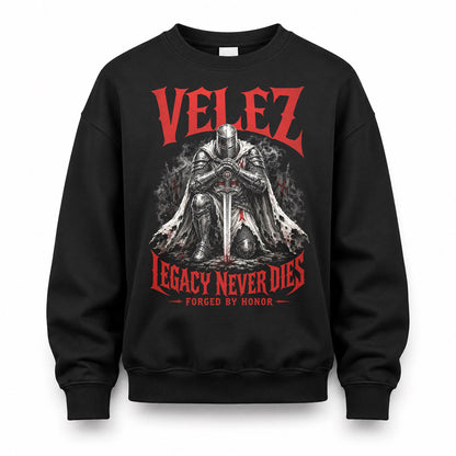 VELEZ HS90-K04-109 - NAME Legacy Never Dies Forged By Honor Personalized Knight