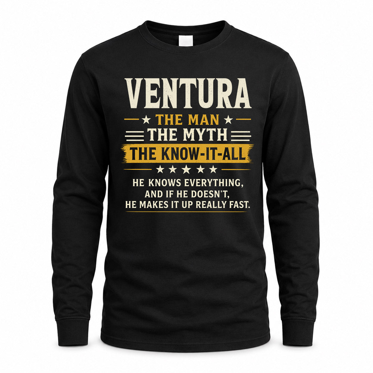 VENTURA TM90-K04-125 - NAME Legendary Know-It-All Personalized Funny Shirt