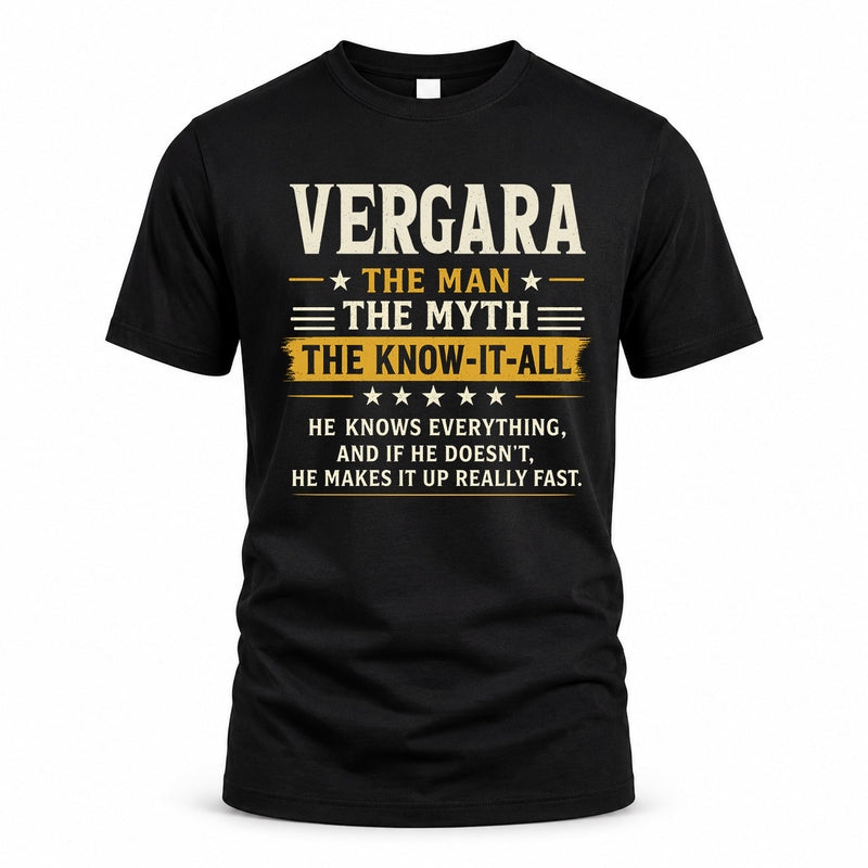 VERGARA TM90-K04-125 - NAME Legendary Know-It-All Personalized Funny Shirt