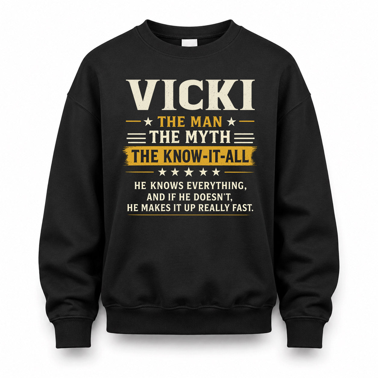 VICKI TM90-K04-125 - NAME Legendary Know-It-All Personalized Funny Shirt