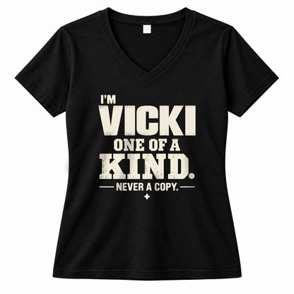 VICKI P6-K4-228 Personalized Funny Quote Apparel “I’m NAME – One of a Kind, Never a Copy”