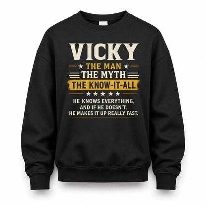 VICKY TM90-K04-125 - NAME Legendary Know-It-All Personalized Funny Shirt