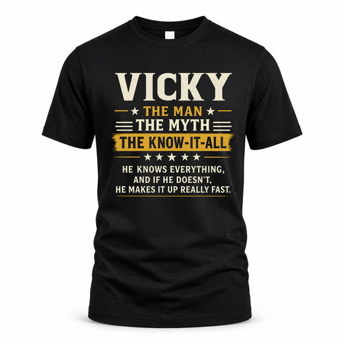 VICKY TM90-K04-125 - NAME Legendary Know-It-All Personalized Funny Shirt