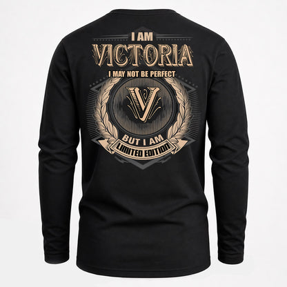 VICTORIA PH55-T25-Personalized Name Quote Apparel “I Am NAME May Not Be Perfect But I Am Limited Edition”