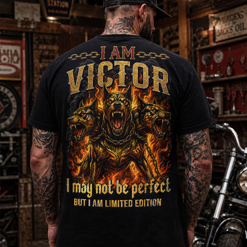 VICTOR MP88-F2-168–Personalized Bold Quote Apparel “I Am NAME I May Not Be Perfect But I Am Limited Edition