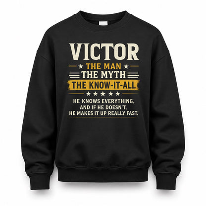 VICTOR TM90-K04-125 - NAME Legendary Know-It-All Personalized Funny Shirt