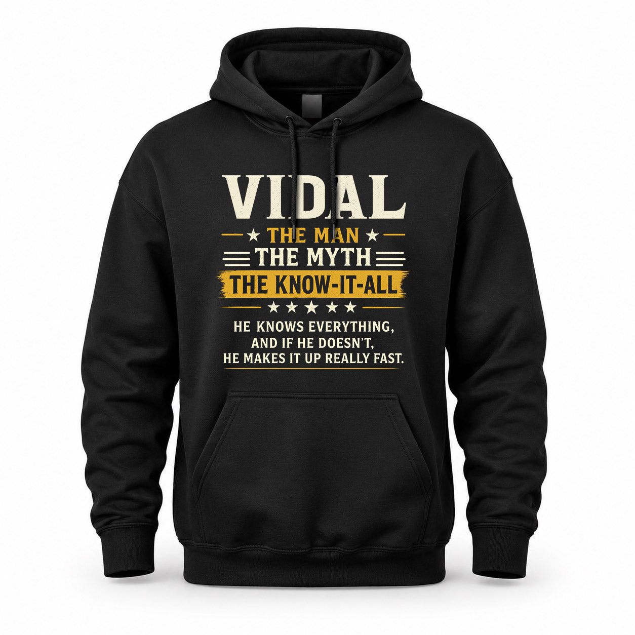 VIDAL TM90-K04-125 - NAME Legendary Know-It-All Personalized Funny Shirt