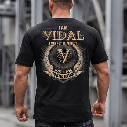 VIDAL PH55-T25-Personalized Name Quote Apparel “I Am NAME May Not Be Perfect But I Am Limited Edition”
