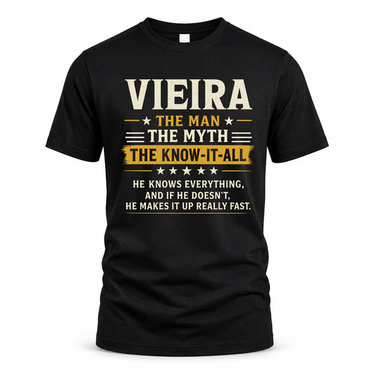 VIEIRA TM90-K04-125 - NAME Legendary Know-It-All Personalized Funny Shirt