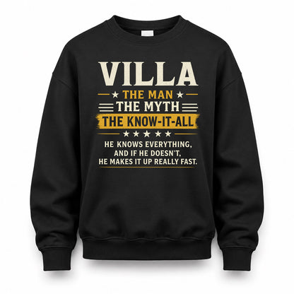 VILLA TM90-K04-125 - NAME Legendary Know-It-All Personalized Funny Shirt