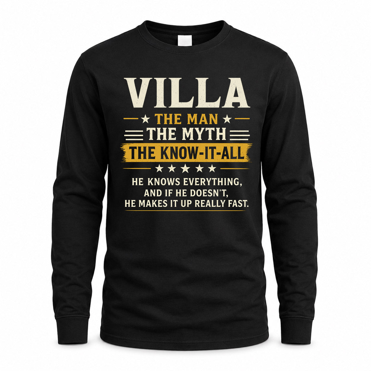 VILLA TM90-K04-125 - NAME Legendary Know-It-All Personalized Funny Shirt
