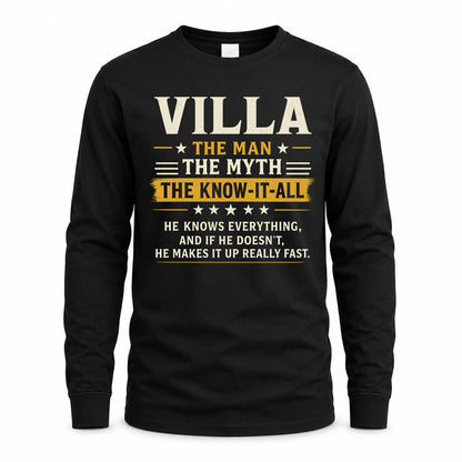 VILLA TM90-K04-125 - NAME Legendary Know-It-All Personalized Funny Shirt
