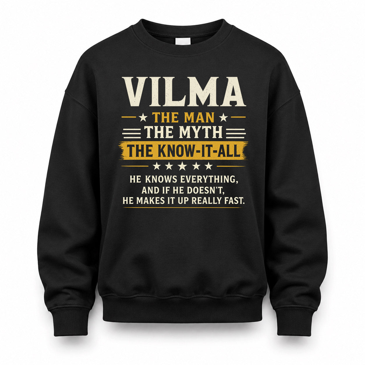 VILMA TM90-K04-125 - NAME Legendary Know-It-All Personalized Funny Shirt