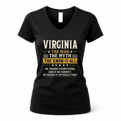 VIRGINIA TM90-K04-125 - NAME Legendary Know-It-All Personalized Funny Shirt