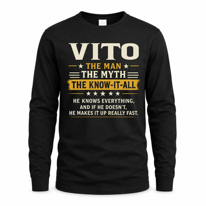 VITO TM90-K04-125 - NAME Legendary Know-It-All Personalized Funny Shirt