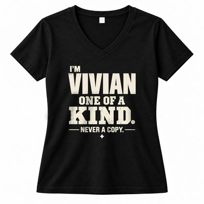 VIVIAN P6-K4-228 Personalized Funny Quote Apparel “I’m NAME – One of a Kind, Never a Copy”