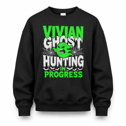 VIVIAN HW22-K06-109 - NAME Ghost Hunting In Progress Personalized Halloween Shirt