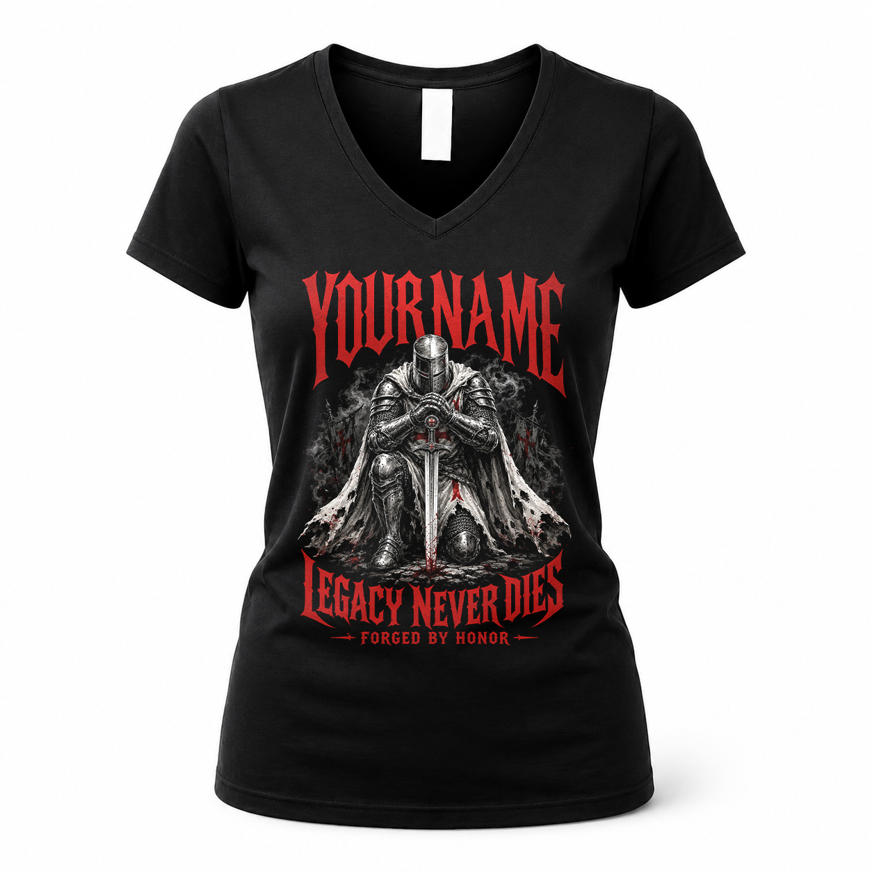 YOUR NAME HS90-K04-109 - NAME Legacy Never Dies Forged By Honor Personalized Knight
