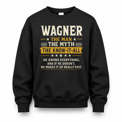 WAGNER TM90-K04-125 - NAME Legendary Know-It-All Personalized Funny Shirt