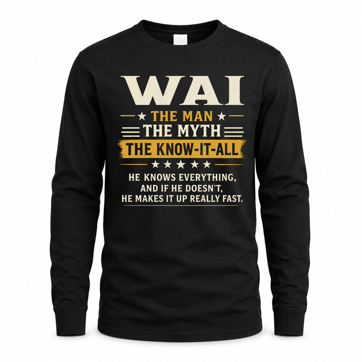 WAI TM90-K04-125 - NAME Legendary Know-It-All Personalized Funny Shirt