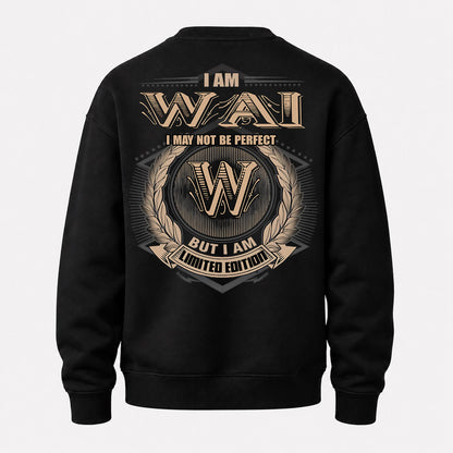 WAI PH55-T25-Personalized Name Quote Apparel “I Am NAME May Not Be Perfect But I Am Limited Edition”