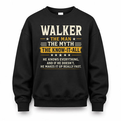 WALKER TM90-K04-125 - NAME Legendary Know-It-All Personalized Funny Shirt