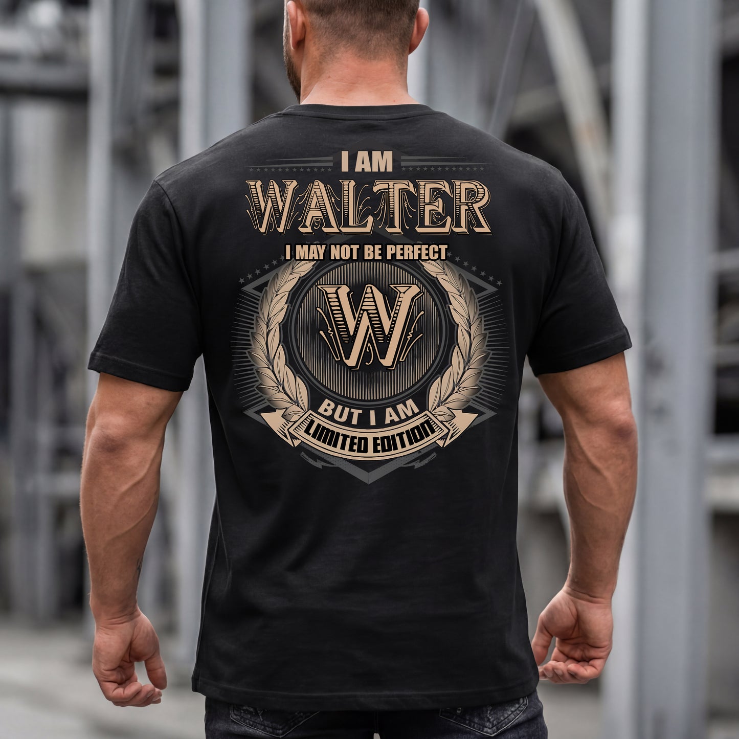 WALTER PH55-T25-Personalized Name Quote Apparel “I Am NAME May Not Be Perfect But I Am Limited Edition”