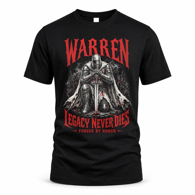 WARREN HS90-K04-109 - NAME Legacy Never Dies Forged By Honor Personalized Knight