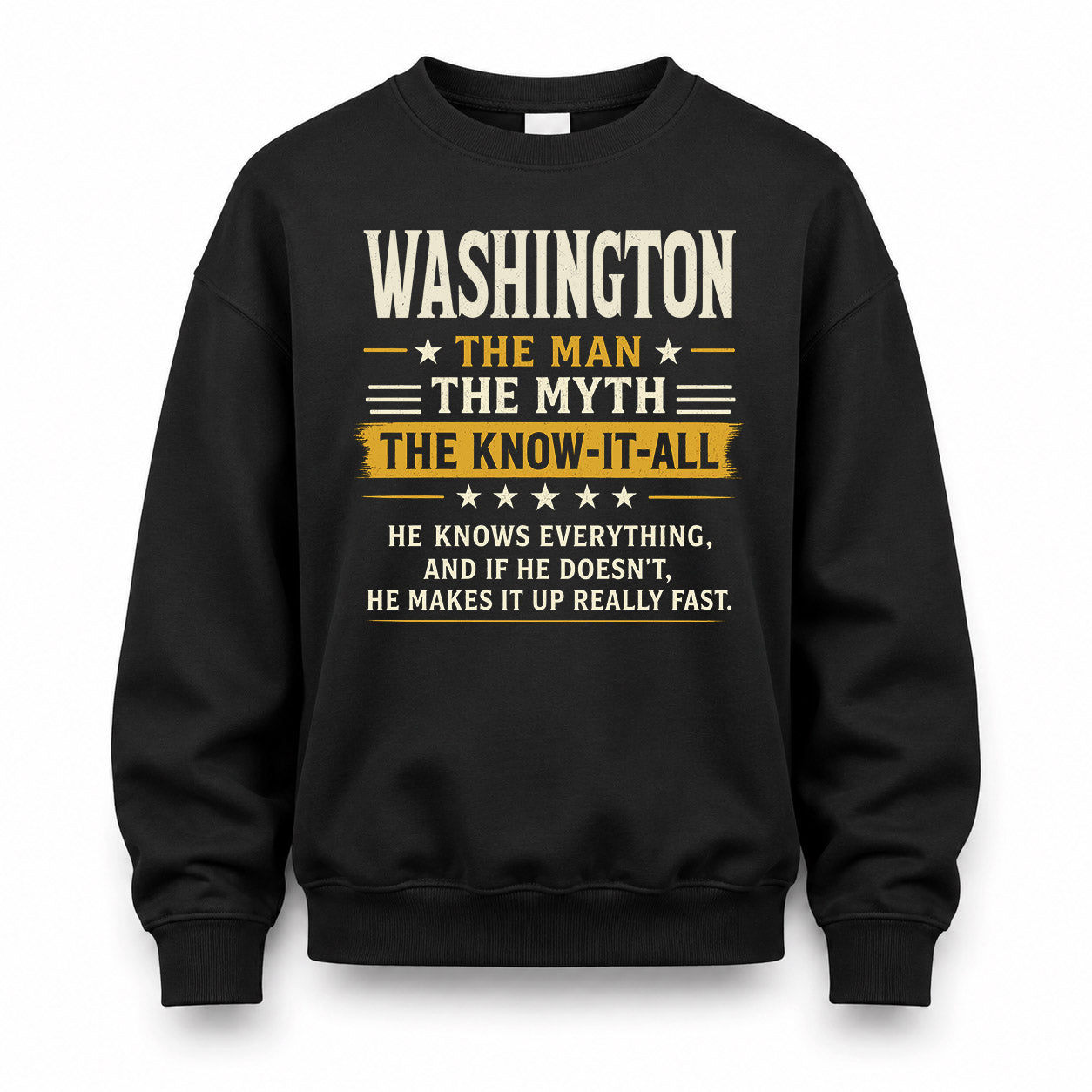 WASHINGTON TM90-K04-125 - NAME Legendary Know-It-All Personalized Funny Shirt