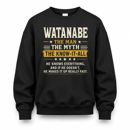 WATANABE TM90-K04-125 - NAME Legendary Know-It-All Personalized Funny Shirt