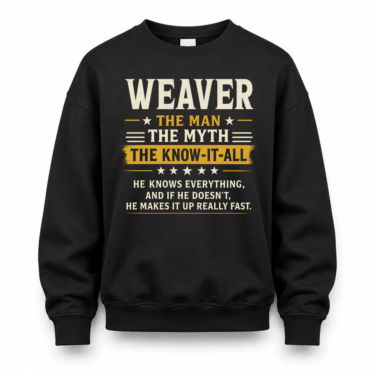 WEAVER TM90-K04-125 - NAME Legendary Know-It-All Personalized Funny Shirt