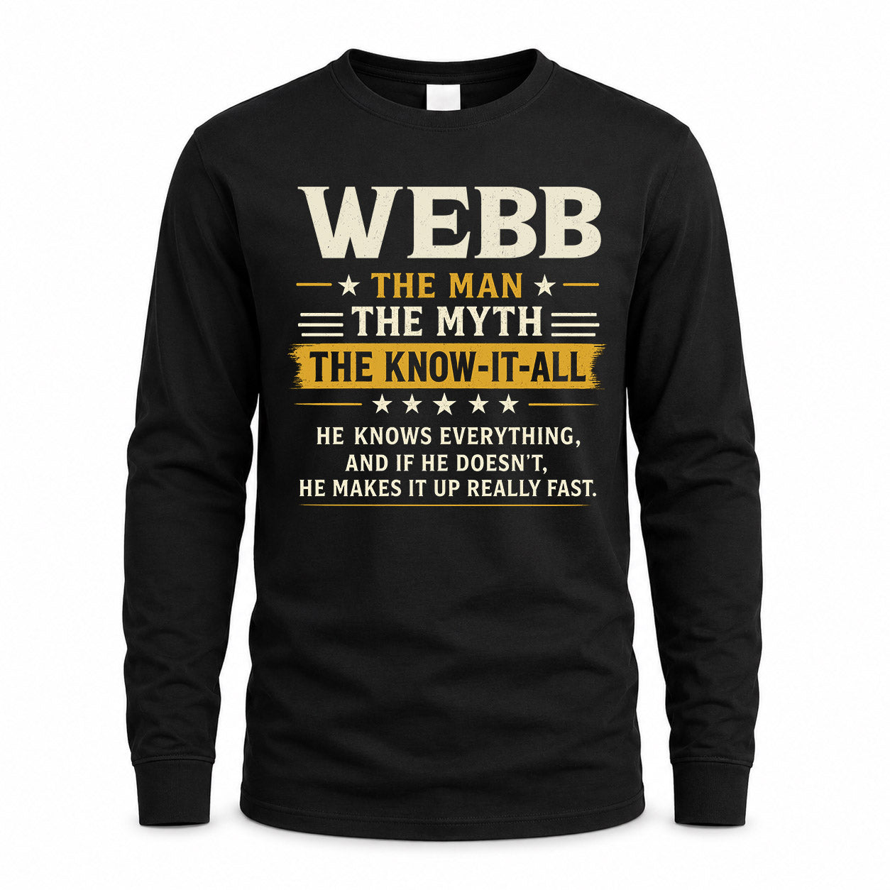 WEBB TM90-K04-125 - NAME Legendary Know-It-All Personalized Funny Shirt