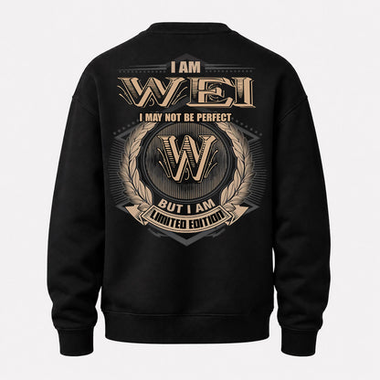 WEI PH55-T25-Personalized Name Quote Apparel “I Am NAME May Not Be Perfect But I Am Limited Edition”