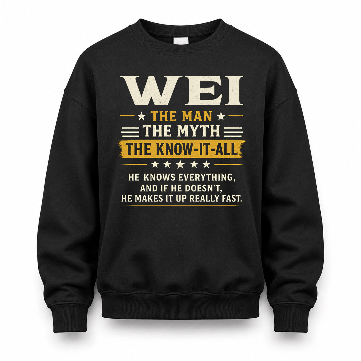 WEI TM90-K04-125 - NAME Legendary Know-It-All Personalized Funny Shirt