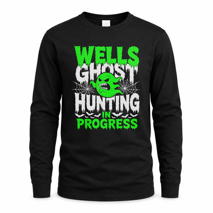 WELLS HW22-K06-109 - NAME Ghost Hunting In Progress Personalized Halloween Shirt