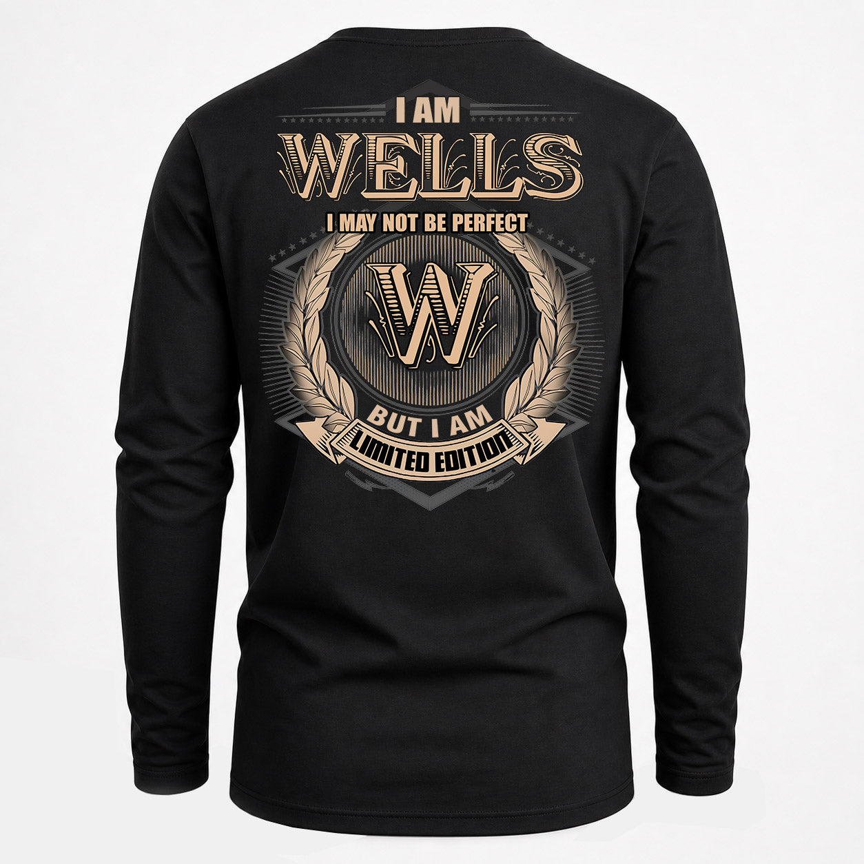 WELLS PH55-T25-Personalized Name Quote Apparel “I Am NAME May Not Be Perfect But I Am Limited Edition”