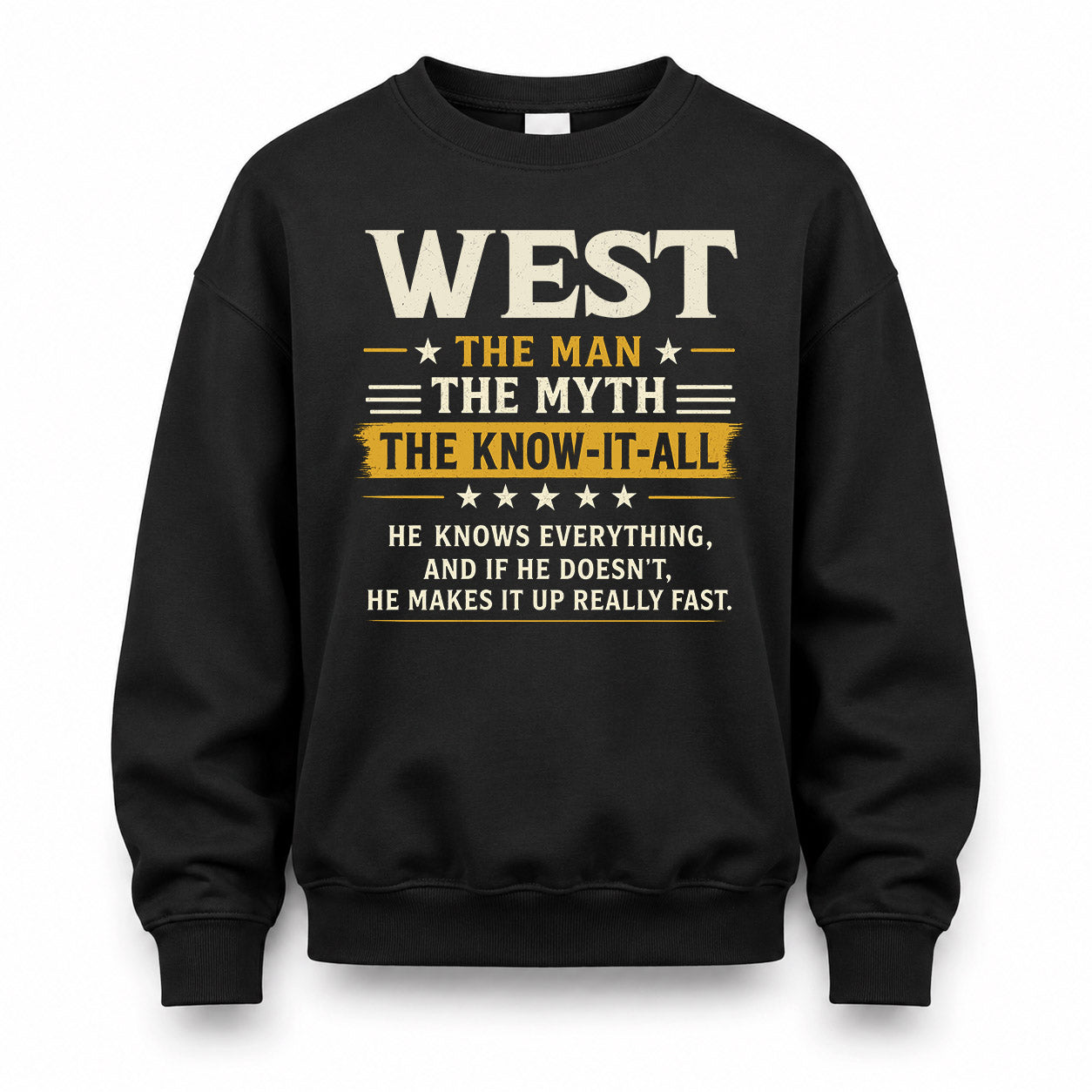 WEST TM90-K04-125 - NAME Legendary Know-It-All Personalized Funny Shirt