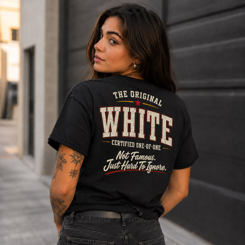 WHITE W68-F2-168 – Personalized Original Issue Apparel “The Original NAME Certified One-of-One"
